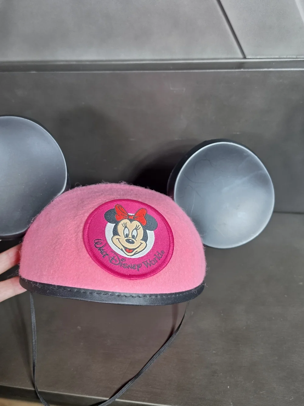 Walt Disney World Minnie Mouse Pink Ears Youth Hat Disney Parks Embroider GRACE